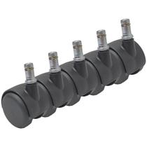 Rodízio Giratório SQ90 Rodinha Para Cadeira Preto 40Kg - 5 Un Borrachas Londrina