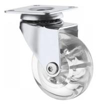 Rodizio Giratorio Transparente 100mm com Freio Capacidade Aliança Rodizio Giratorio Transparente 100mm com Freio Capacidade Aliança