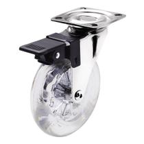 Rodízio Giratório Transparente 50 mm com Freio Pratice Soprano