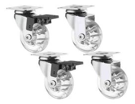 Rodízio Giratórios 35mm Em Gel 2 Com Trava E 2 Sem Trava Rodízio Giratórios 35mm Em Gel 2 Com Trava E 2 Sem Trava