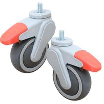 Rodízio Hospitalar Avant 4 Polegadas Colson com Freio Total Roda em Elastômero Cinza e Garfo em Poliamida Reforçada Silencioso e Preciso