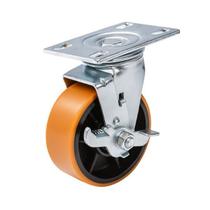 Rodizio industrial carga pesada 5x2 c/freio pedal lateral 400 kg
