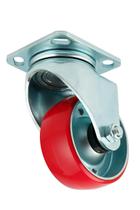 Rodízio Industrial Giratório PU 5 Polegadas Reforçado Carga 360kg Base Chapa Aço Borracha Poliuretano