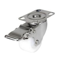 Rodizio inox 2 pol. com freio roda nylon com rolamento - Master Roll