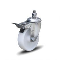 Rodizio Inox 304 3 Polegadas Com Espiga Com Rosca E Freio