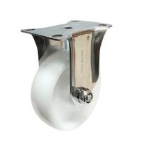 Rodizio inox 304 base fixa 3 Pol. master Roll 150 kg roda nylon