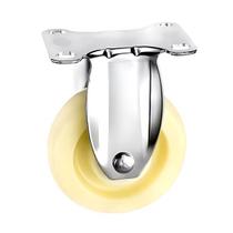 Rodízio Inox 4 pol. fixo Roda Nylon 170kg Rolamento Master Roll