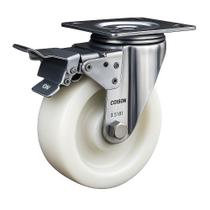 Rodizio Inox 5x2 pol. 304 giratório placa freio GMPIF.52NY.E Rodizio Inox 5x2 pol. 304 giratório placa freio GMPIF.52NY.E