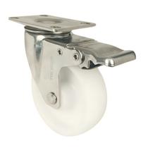 Rodizio inox Giratório 4 pol. placa freio 170 kg Master Roll