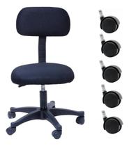 Rodízio Kit 5 Rodinhas Para Cadeira De Escritório Giratória