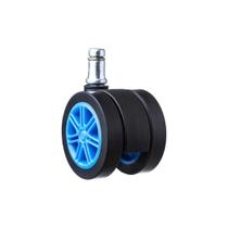 Rodízio Kit 5 Rodinhas Para Cadeira Gamer Azul Giratoria