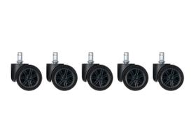 Rodízio Kit 5 Rodinhas Para Cadeira Gamer Preta Giratória