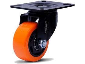 Rodízio Linha Black Placa 3" 76mm Anti Risco Móveis 70kg Laranja - Colson