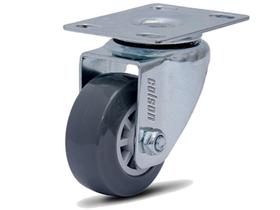 Rodízio Linha BP Placa 2" 50mm Anti Risco Móveis 45kg Cinza - Colson - 1495 Rodízio Linha BP Placa 2" 50mm Anti Risco Móveis 45kg Cinza - Colson - 1495