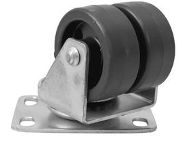 Rodízio nylon com placa giratoria rodas duplas até 125kg Rodízio nylon com placa giratoria rodas duplas até 125kg