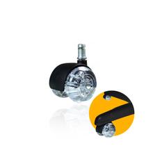 Rodizio Ou Roldana Silicone Para Cadeira Giratória Transparente Preto