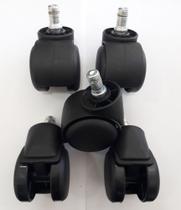 Rodizio para cadeira de escritório roda de nylon kit s90 a mf até 160 kgs
