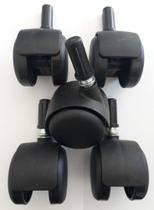 Rodizio para cadeira de escritório roda de nylon kit s90 g mf até 160 kgs Rodizio para cadeira de escritório roda de nylon kit s90 g mf até 160 kgs