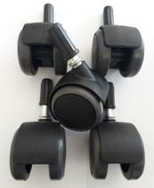 Rodizio para cadeira de escritório roda de poliuretano grafite kit s90 g mf até 160 kgs Rodizio para cadeira de escritório roda de poliuretano grafite kit s90 g mf até 160 kgs