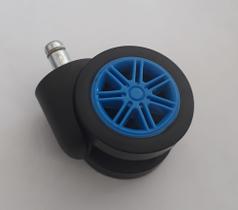 Rodizio para cadeira gamer azul roda de poliuretano s55 a mf até 40 kgs Rodizio para cadeira gamer azul roda de poliuretano s55 a mf até 40 kgs