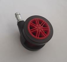 Rodizio para cadeira gamer vermelho roda de poliuretano s55 a mf até 40 kgs Rodizio para cadeira gamer vermelho roda de poliuretano s55 a mf até 40 kgs
