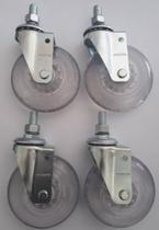 Rodizio para carrinhos e móveis roda gel kit glae 310 até 150 kgs