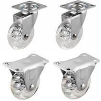 Rodizio para carrinhos e móveis roda gel kit glap 210 e flap até 120 kgs