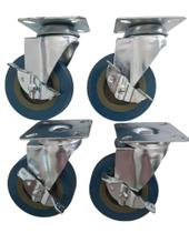 Rodizio para carrinhos e móveis roda poliuretano com freio kit glp 310 pu até 180 kgs Rodizio para carrinhos e móveis roda poliuretano com freio kit glp 310 pu até 180 kgs