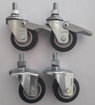 Rodizio para carrinhos e móveis roda pvc com freio e sem kit glae 210 fpi e flae até 120 kgs