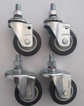 Rodizio para carrinhos e móveis roda pvc kit glae 210 e flae até 120 kgs