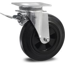 Rodizio Para Lixeira Colson Borracha Macica Base Giratoria Com Trava 8X2