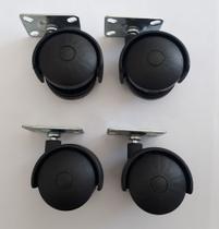 Rodizio para móveis roda de nylon placa 30x45 mm kit s40 c até 90 kgs Rodizio para móveis roda de nylon placa 30x45 mm kit s40 c até 90 kgs