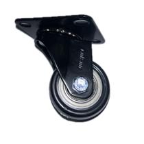 Rodízio preto (1.5/8 polegadas) com rolamento e placa giratória
