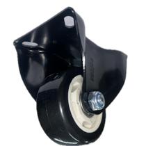 Rodízio preto (3 polegadas) com rolamento e placa fixa (42282)