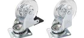 Rodízio PU Cristal com Freio e sem Freio 35mm, 50mm, 75mm Aço Cromado Resistente Rodízio PU Cristal com Freio e sem Freio 35mm, 50mm, 75mm Aço Cromado Resistente