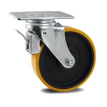 Rodizio Pu gir. Industrial 5 Pol. Roda Ferro c/ Freio Colson