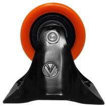 Rodízio PVC Laranja 2" 50mm Fixo - A09120-F - Ajax