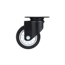 Rodizio PVC Preto Giratório Sem Trava 75mm Suporta até 80kg