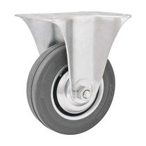Rodízio roda fixo borracha cinza 3" 76mm 40kg leve