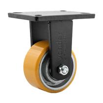 Rodízio roda fixo poliuretano ferro laranja 4" 101mm 400kg Rodízio roda fixo poliuretano ferro laranja 4" 101mm 400kg