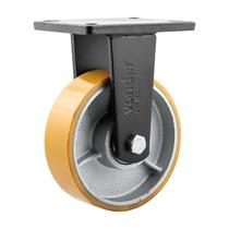 Rodízio roda fixo poliuretano ferro laranja 6" 152mm 700kg Rodízio roda fixo poliuretano ferro laranja 6" 152mm 700kg
