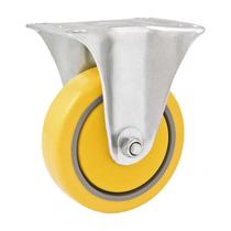 Rodízio roda fixo pvc amarela aço 5" 127mm Rodízio roda fixo pvc amarela aço 5" 127mm