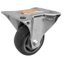 Rodízio roda fixo pvc cinza reforçado móveis 3" 75mm