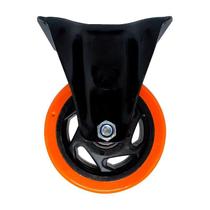 Rodízio roda fixo pvc laranja reforçado móveis 4" 100mm