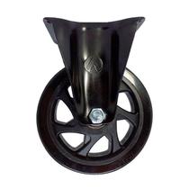 Rodízio roda fixo pvc preto reforçado móveis 5" 125mm Rodízio roda fixo pvc preto reforçado móveis 5" 125mm