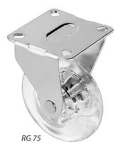 Rodizio Roda Gel Silicone 75mm Fixo Placa Incolor Anti-risco