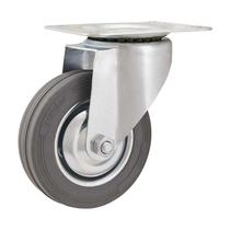 Rodízio roda giratório borracha cinza 3" 76mm 40kg leve
