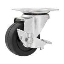 Rodízio roda giratório freio borracha preta 2 50mm25kg leve Rodízio roda giratório freio borracha preta 2 50mm25kg leve