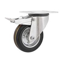 Rodízio roda giratório freio borracha preta 6 152mm 160kg Rodízio roda giratório freio borracha preta 6 152mm 160kg