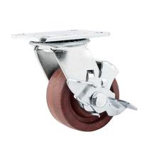 Rodízio roda giratório freio celeron marrom 5" 127mm 300kg